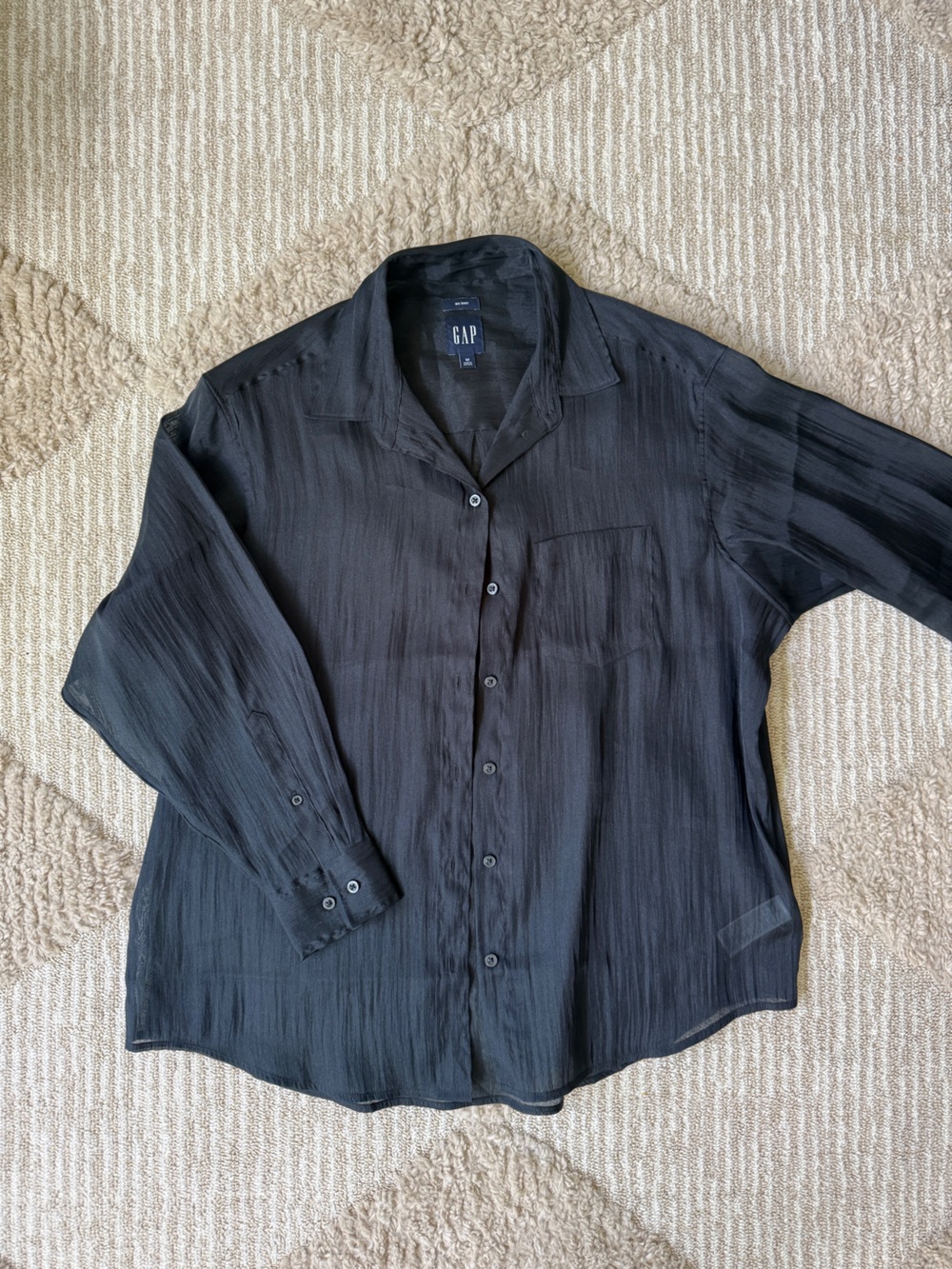 GAP Sheer Long-Sleeve Button Up Shirt